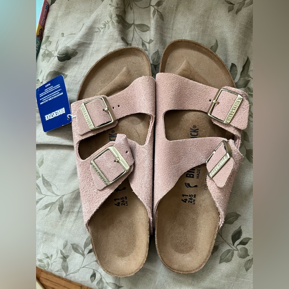 Birkenstock Women's Soft Pink blush Suede Sandals sz 41